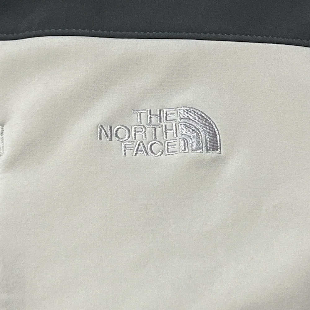 The North Face Mens Full Zip Soft Shell Jacket Size Large Two Tone Gray Beige